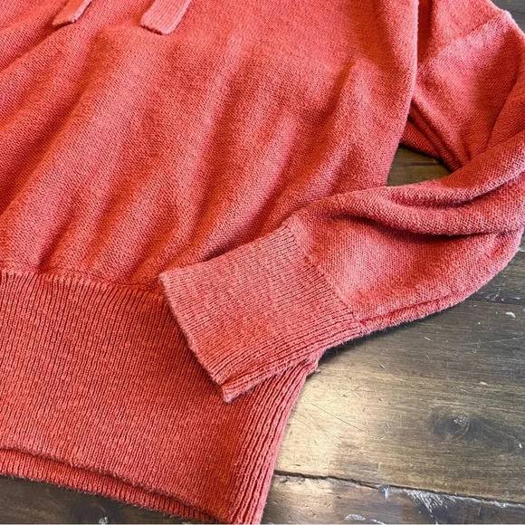 Madewell Clairview Hoodie Sweater Crop Sporty Short Textured Vintage Orange XXS - Picture 9 of 14